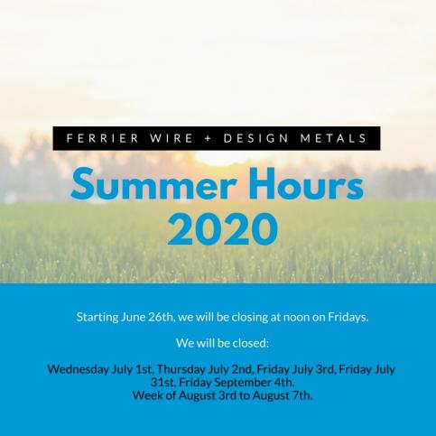 Ferrier Wire: Summer Hours 2020